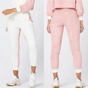 L*Space Back At It Pants Primrose Cream Velour Loungewear Jogger Athleisure Cozy